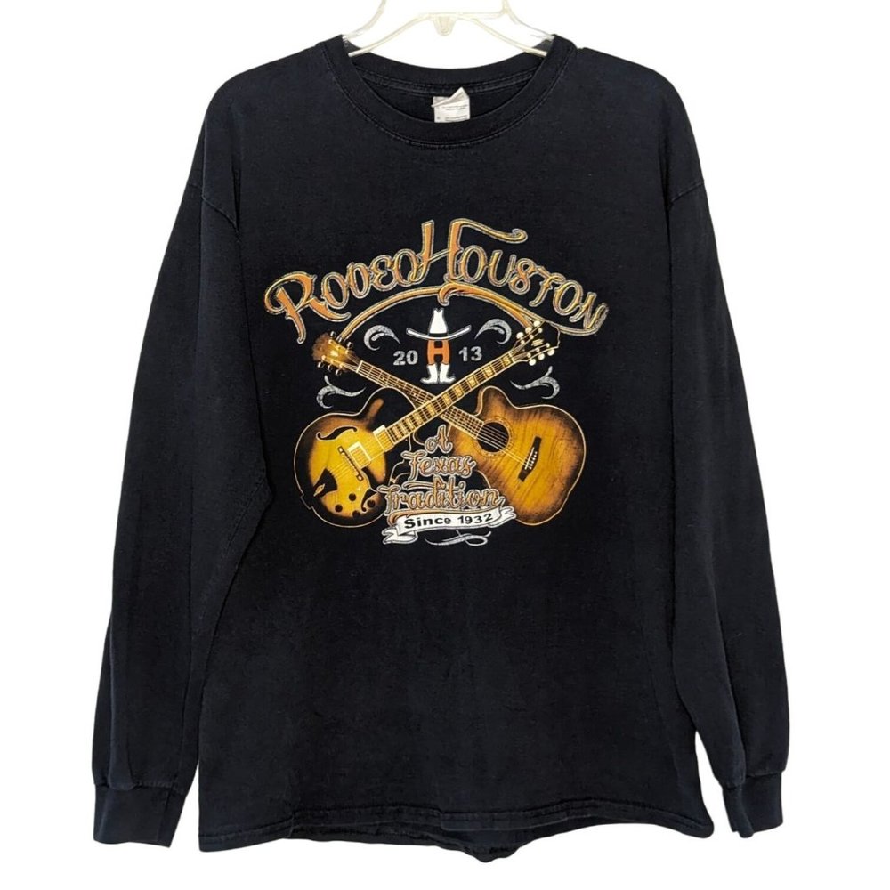 GILDAN Ultra Cotton long sleeve Rodeo Houston Lineup 2013 T-Shirt Toby Keith L